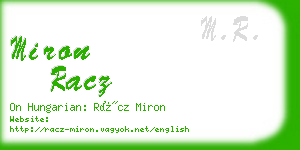 miron racz business card